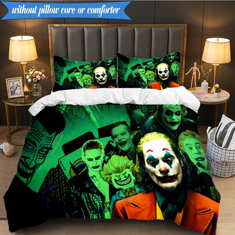 Abstract clown Pattern 3pcs K-pop music group Bedding set,Ideal for Bedroom, Dormitory,Including Duvet Cover And 2pcs Pillowcases,Fan gifts