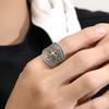 Retro Double Dorje Crossed Vajra Adjustable Open Ring For Men Silver-plated Copper Gothic Jewelry Tibetan Buddhist Accessories