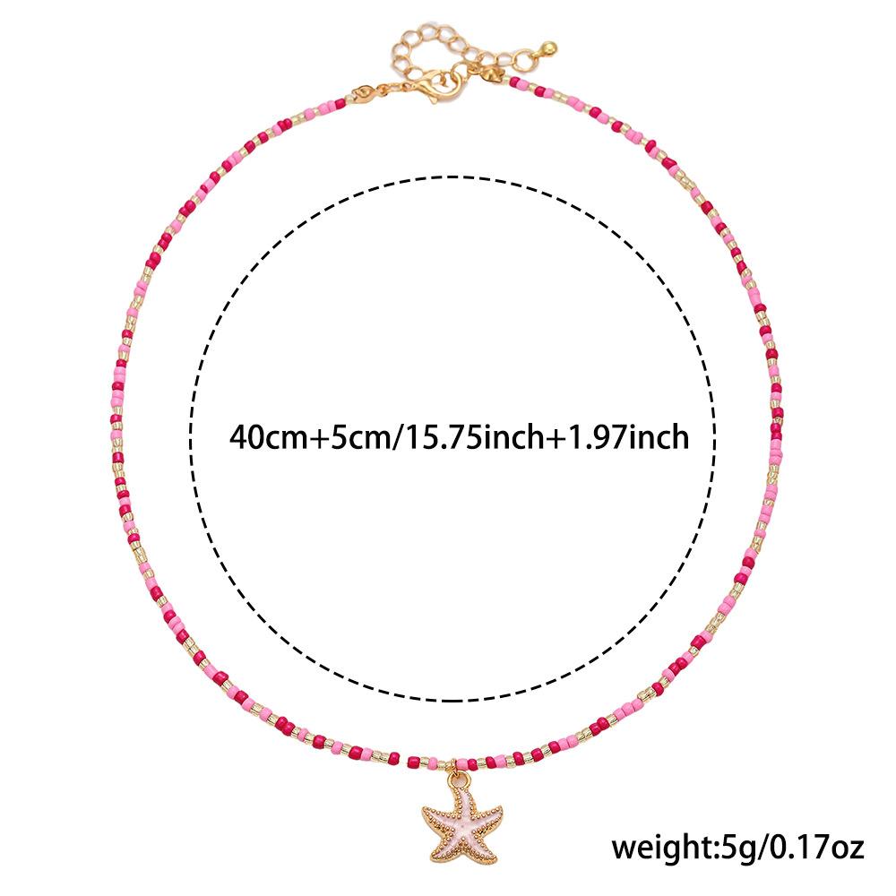 Vendita Calda Festa Parabrezza Collana di Perle di Riso Elementi Marini Femminile Stella Marina Versatile Ciondolo Collana Regolabile