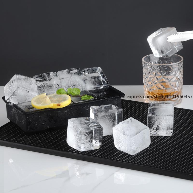 4/6/8/15 Grid Big Ice Tray Mold Giant Jumbo Large Food Grade Silicone  Cube Square Tray Mold DIY  Maker  Cube Tray
