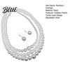 Women Necklace Earrings Set 2Pcs/Set Jewelry Gift Three-Layer Imitation Pearl