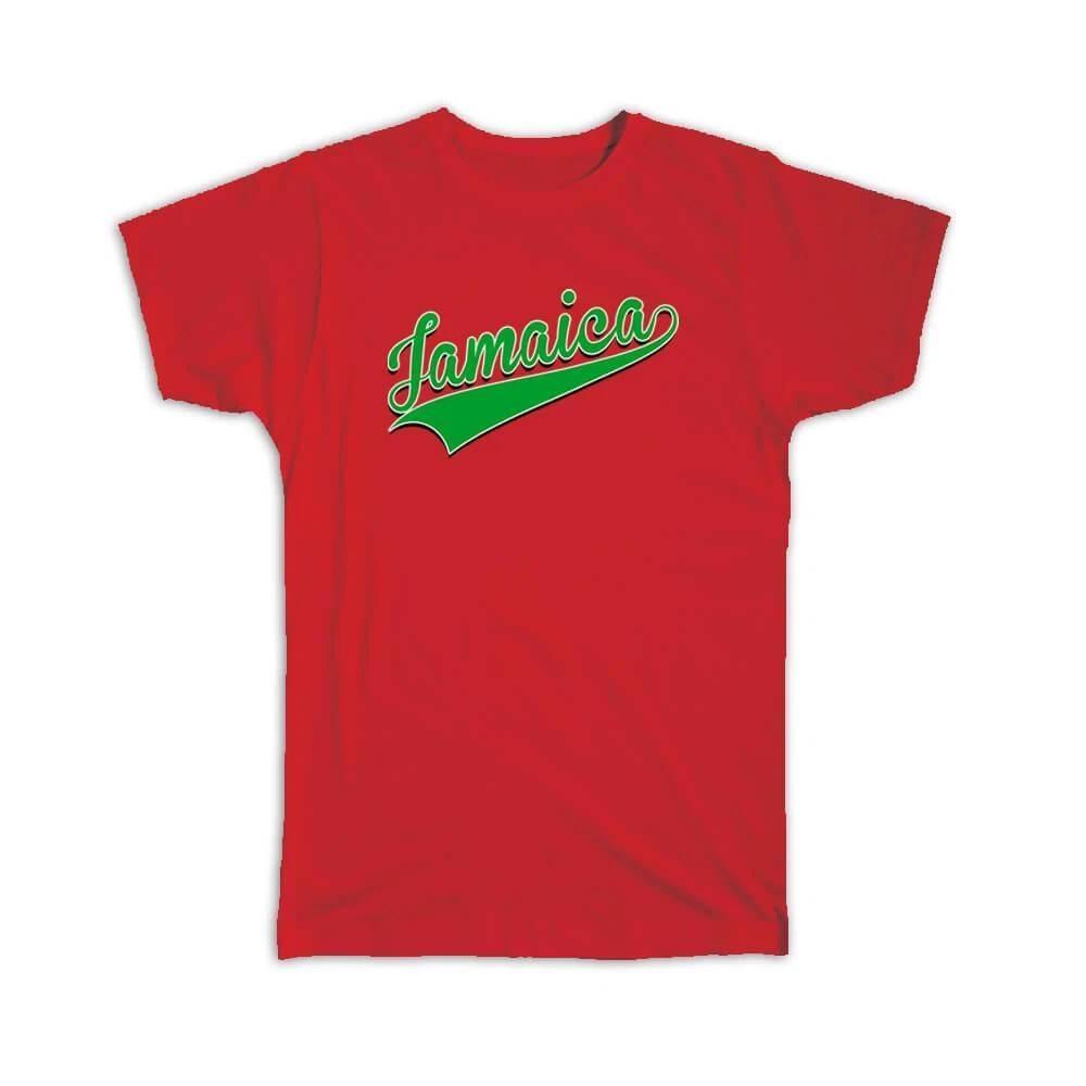 

Gift T-Shirt : Jamaica Flag Varsity Script Baseball Beisbol Country Pride XL