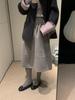 Highly Recommended Mid-Length Woolen Bud-Shaped A-line Skirt for Autumn/Winter - High-Waisted, Slimming, Fluffy Umbrella Design