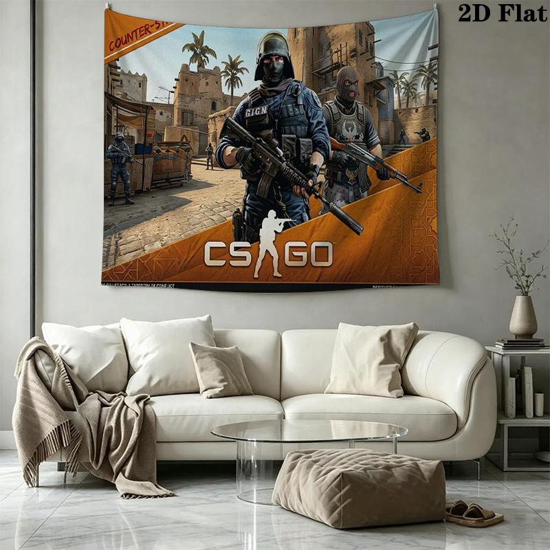 csgo Wall Tapestry Aesthetic Wall Hanging Printed Fabric Blanket Decorative Tapestries for Bedroom Living Room Home Decor