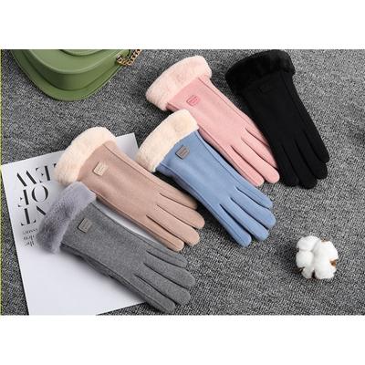 Warm Gloves Ladies Winter Padded Thickened Korean Version Of The Fall Outdoor Cycling Touch Screen Riding Gloves