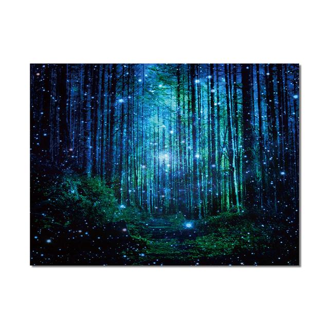 Hvězdná noční malba Plakáty a grafiky Obrazy Strom a hora Krajina Nástěnná malba na plátno pro dekoraci obývacího pokoje