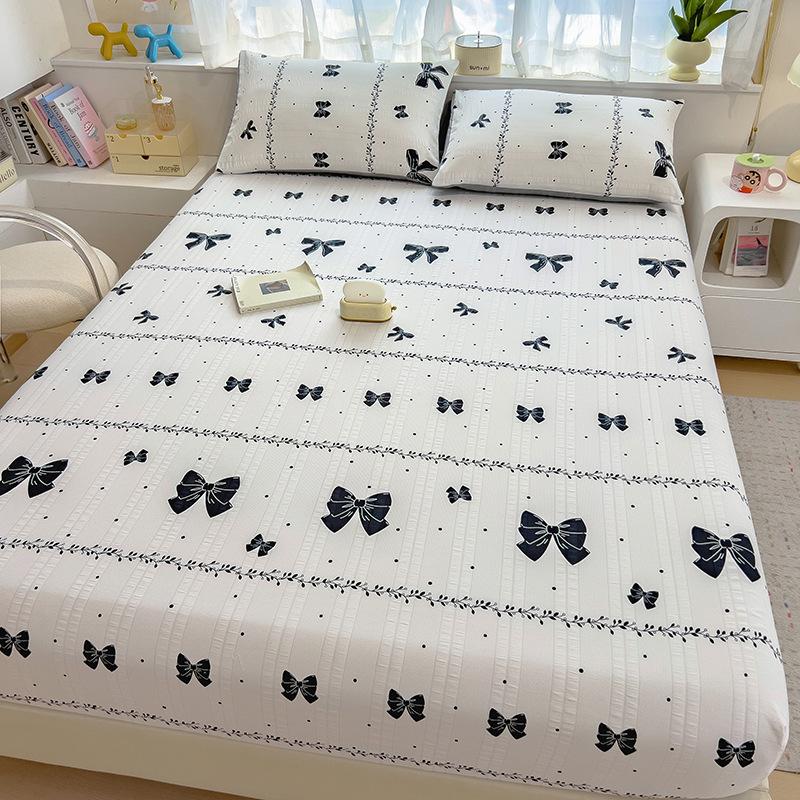 New Double-layer Gauze Bed Sheet Cover Single-piece Mattress Protective Cover Children's Single Dormitory All-inclusive Non-slip Sheets