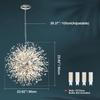 Modern Crystal Chandeliers Firework, Non-dimmable, 16-Light Chrome Dandelion Sputnik Ceiling Light Fixtures, for Bedroom Living Room
