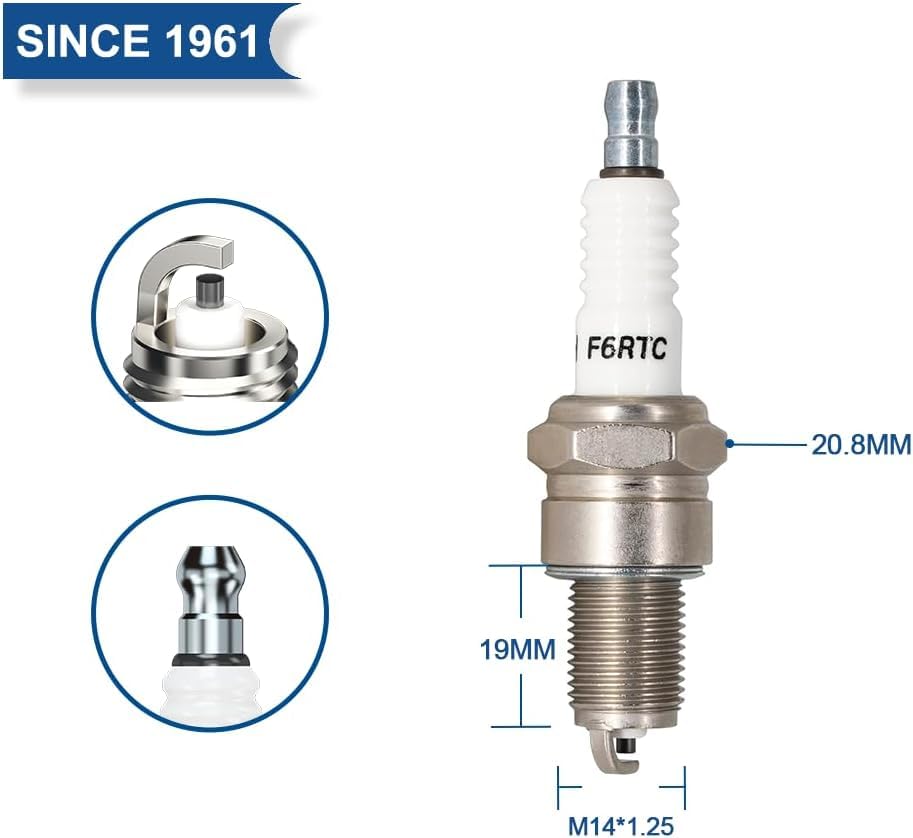 TORCH F6RTC 3 Piece Set Spark Plug Compatible with NGK