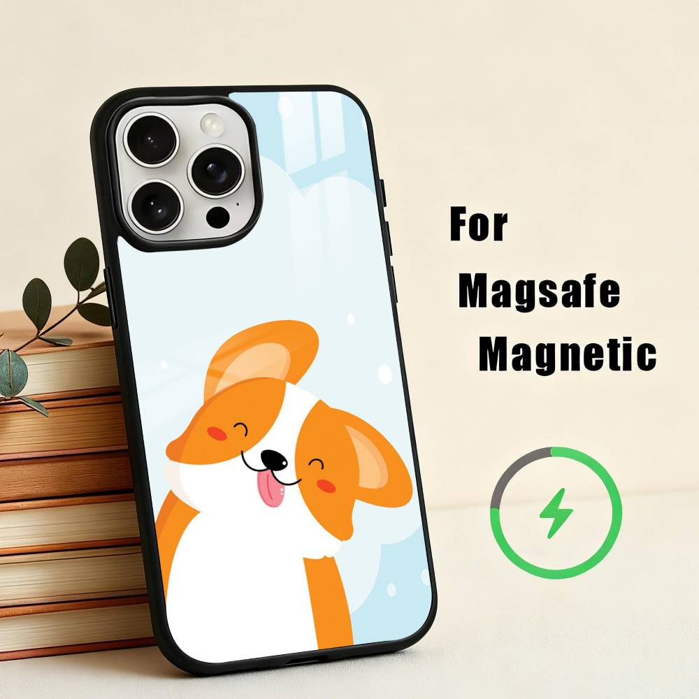 C-Cute corgi D-dog-G  Phone Case For iPhone17,16,15,14,13,12,11 Plus,Pro Max Magnetic For Magsafe Wireless Charging