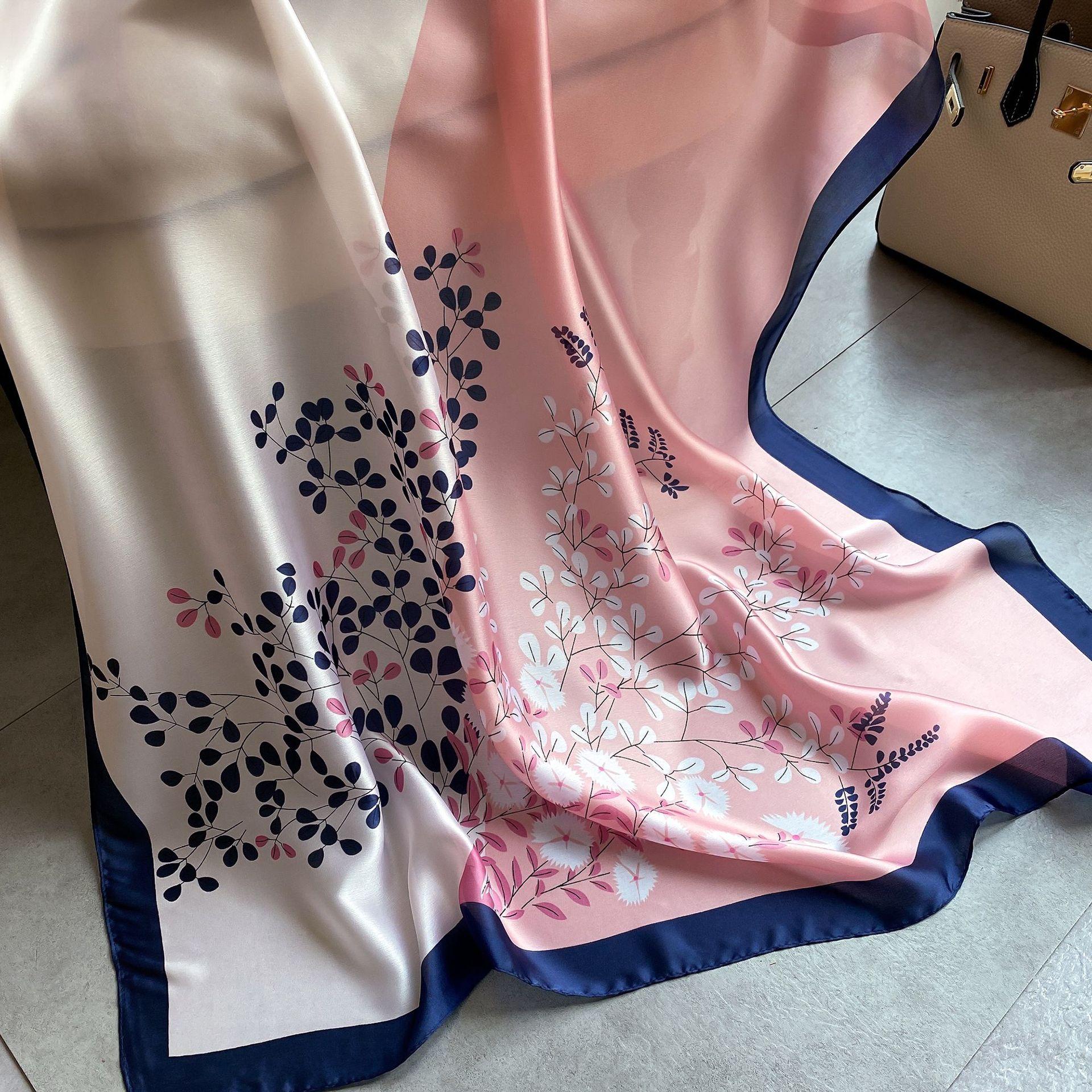 

Высококачественные роскошные шелковые шарфы, повязка на голову, шарфы, шейный шарф для женщин, шелковый шарф с цепочкой, женская декоративная шаль 180-90cm