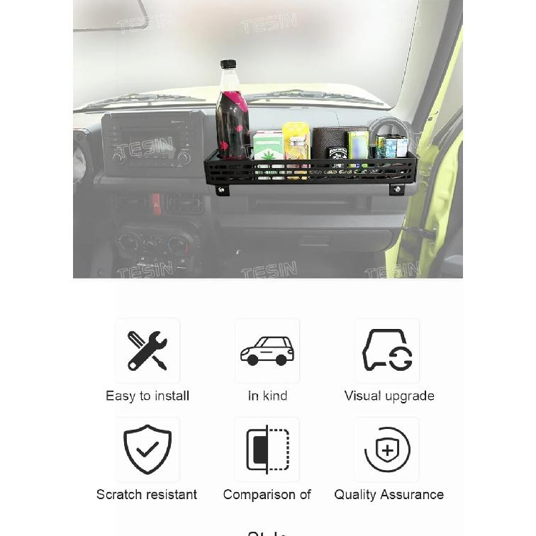 Caja de Almacenamiento de Expansión con Soporte para Teléfono Organizador para Manillar de Copiloto TESIN Para Suzuki Jimny 2019 2020 2021 2022 2023 Accesorios