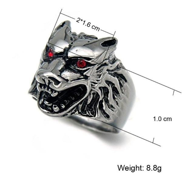 Módní Punk GothicWolf Werewolf Ruby Zircon Eyes Finger pro dárky