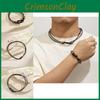 Chic Geometric Style Leather Knot Round Ring Necklace For Men Unique Fashion Jewelry