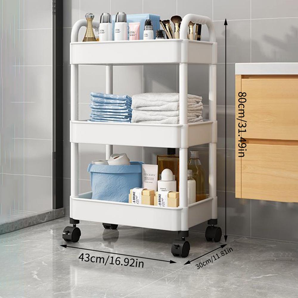 

Small Cart Storage Rack with Shelf – Multi-Layer Floor Standing Organizer for Bathroom & Shower Products