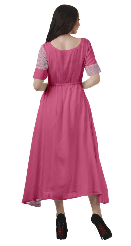 Moomaya Sukienka z krótkim rękawem, wizytowa, wiskozowa santoon, z dekoltem scoop dla