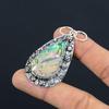 Sterling Silver Pear Abalone Shell Stone Sister Bezel Unique New Wedding Pendant