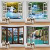 Bohemian Style 3D Window View Decorative Tapestry Hippie Wall Decoration Tapestry Bedroom Dormitory
