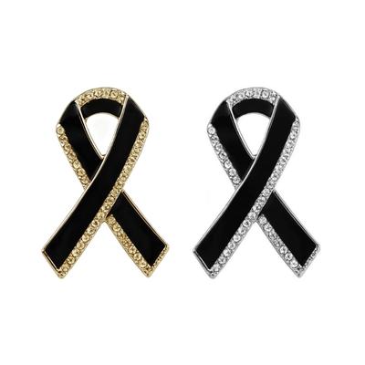 Elegancka Czarna Wstążka Stopowa Broszka Pin Na Formalne Wydarzenie Codzienne Stroje I Akcesoria Ozdoba Na Pierś Biżuteria