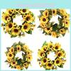 Elegant Artificial Sunflower Wreath Garland For Weddings And Party Decorations