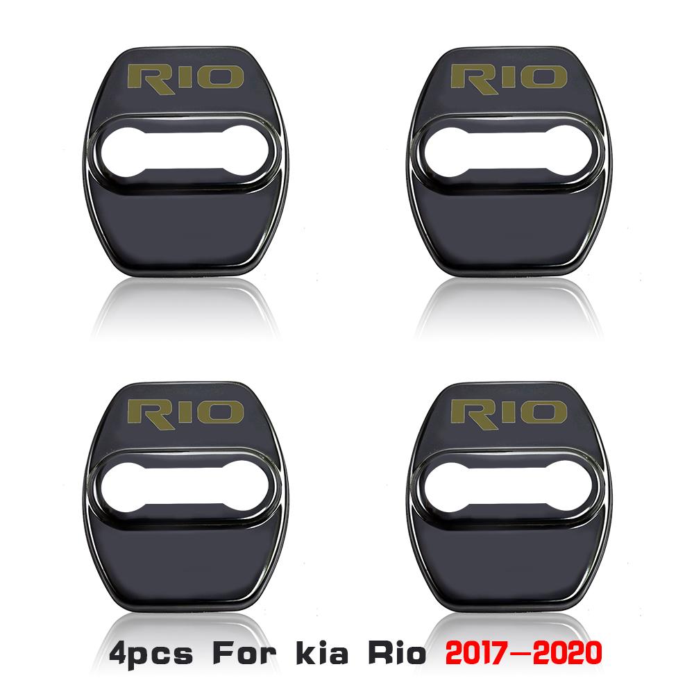 Cnzulk1 4PCS Car Door Lock Cover Protection Cover Dustproof Emblem Decals Decor For Kia Rio 2 3 4 5 X Line XLINE Auto Styling Accesorios