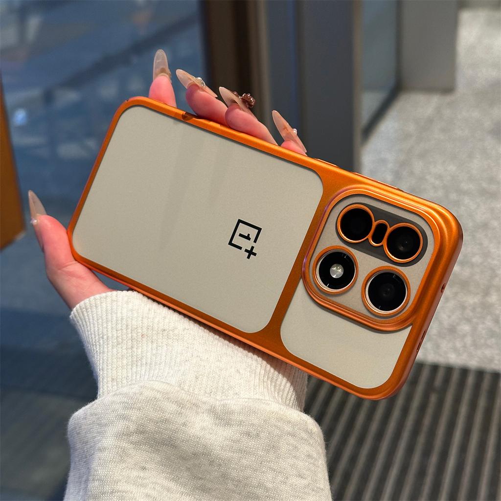 Frosted Transparent Phone Case for Oneplus 15 13 13T 1+15 6.78inch Shockproof Plating Frame Full Camera Protect Hard Matte Cover