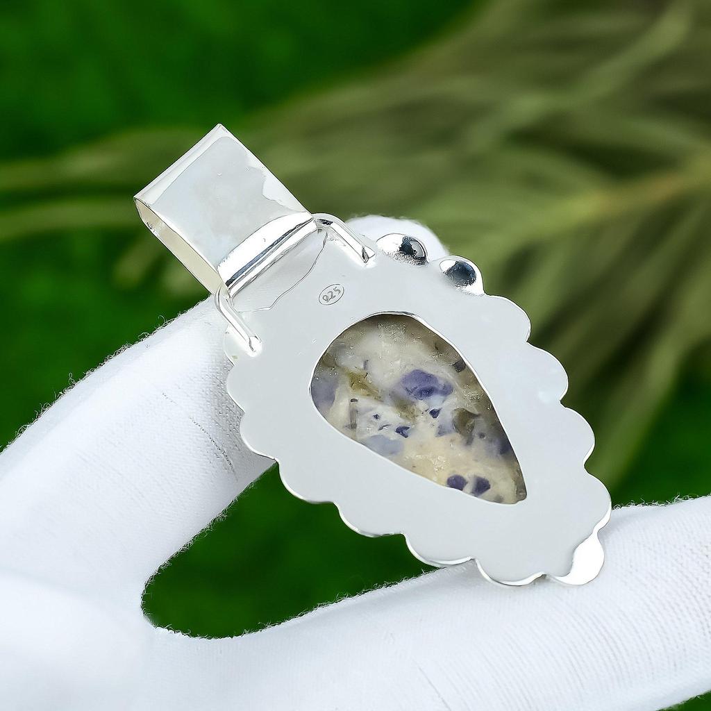 925 Sterling Silver Natural Tiffany Jasper Citrine Ethnic Anniversary Pendant