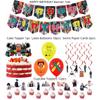 Kit di Articoli per Festa di Compleanno Divertente di Chainsaw Man per Bambini Palloncini Topper per Torta Striscione Inclusi