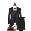 Spring Men's (suit + Vest + Trousers) British Style Business Casual Three-piece High-density Jacquard Wedding Dress