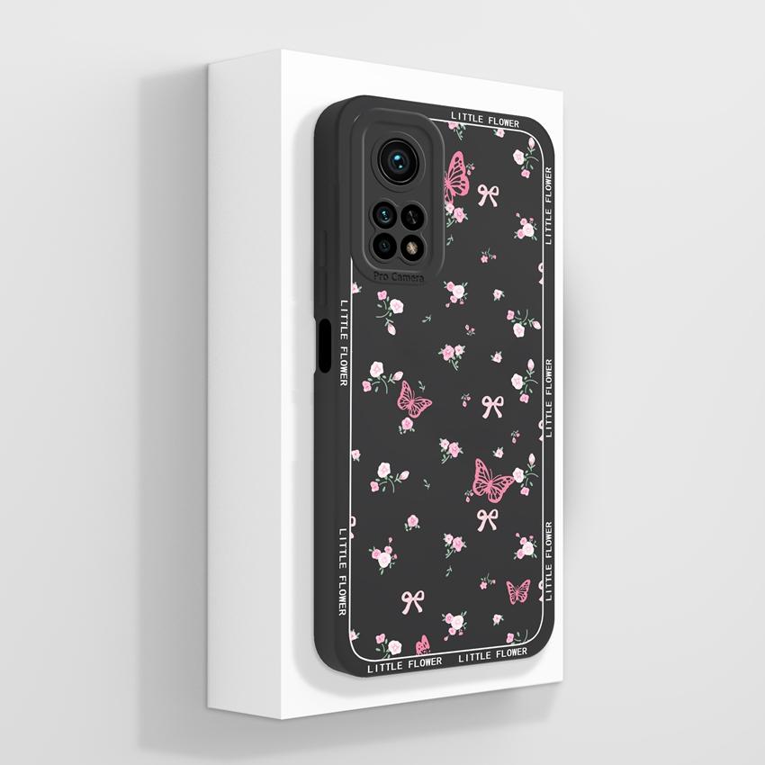 Handyhülle für Xiaomi Mi 10T 11T Pro Lite Mi 10 11 11X 11i Aromatische Blumenmuster Flüssigsilikon Weiche Stoßstange Stoßfeste Hülle für Xiaomi Stoßstangen-Taschen
