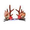 1 Pair Kids Reindeer Antler Hair Clips Soft Plush Christmas Hairpin for Baby Girl Toddler Cute Photo Prop Party Hair Accessory