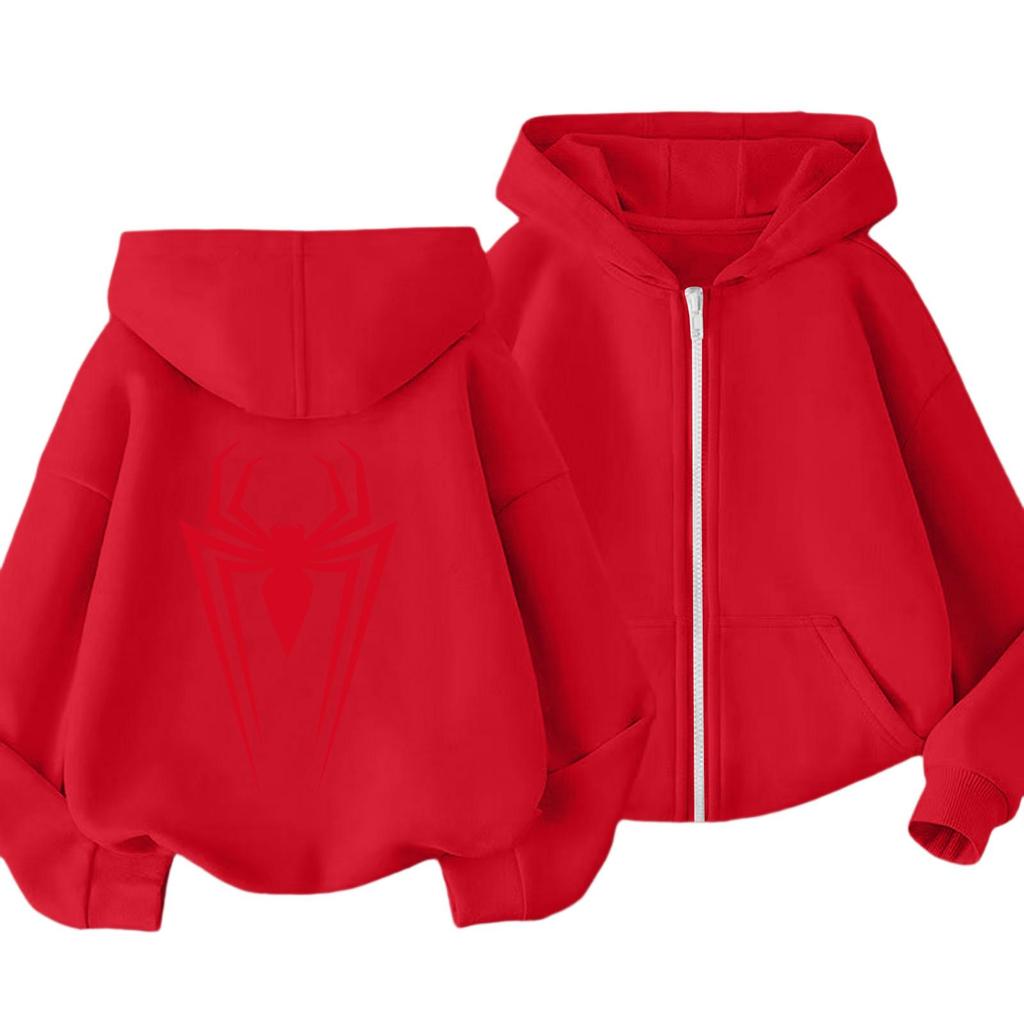 Kids Hooded Pullover Long Sleeve Jacket Trendy Outerwear for Boys and Girls