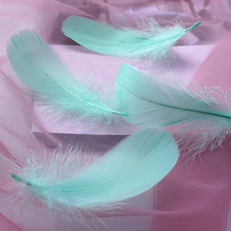 50Pcs Macaron Colored Feather Decorative Goose Feather Large Medium Floating Dream Net Gift Box Filled With Bouquet Diy Handmade Materials