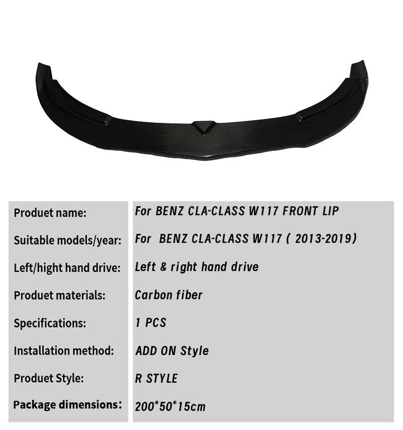 Mercedes CLA W117 RZ Real Carbon Fiber Front Lip Body Kit (2014-2019)
