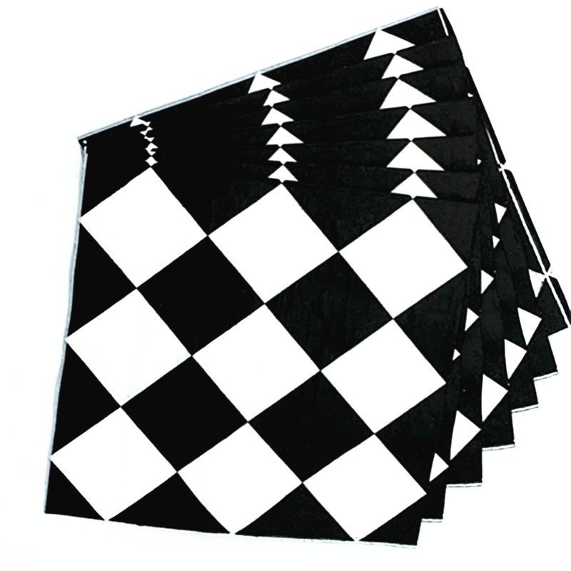 

Клетчатые товары для вечеринки, украшения на день рождения – черно-белый набор одноразовых бумажных стаканов и тарелок