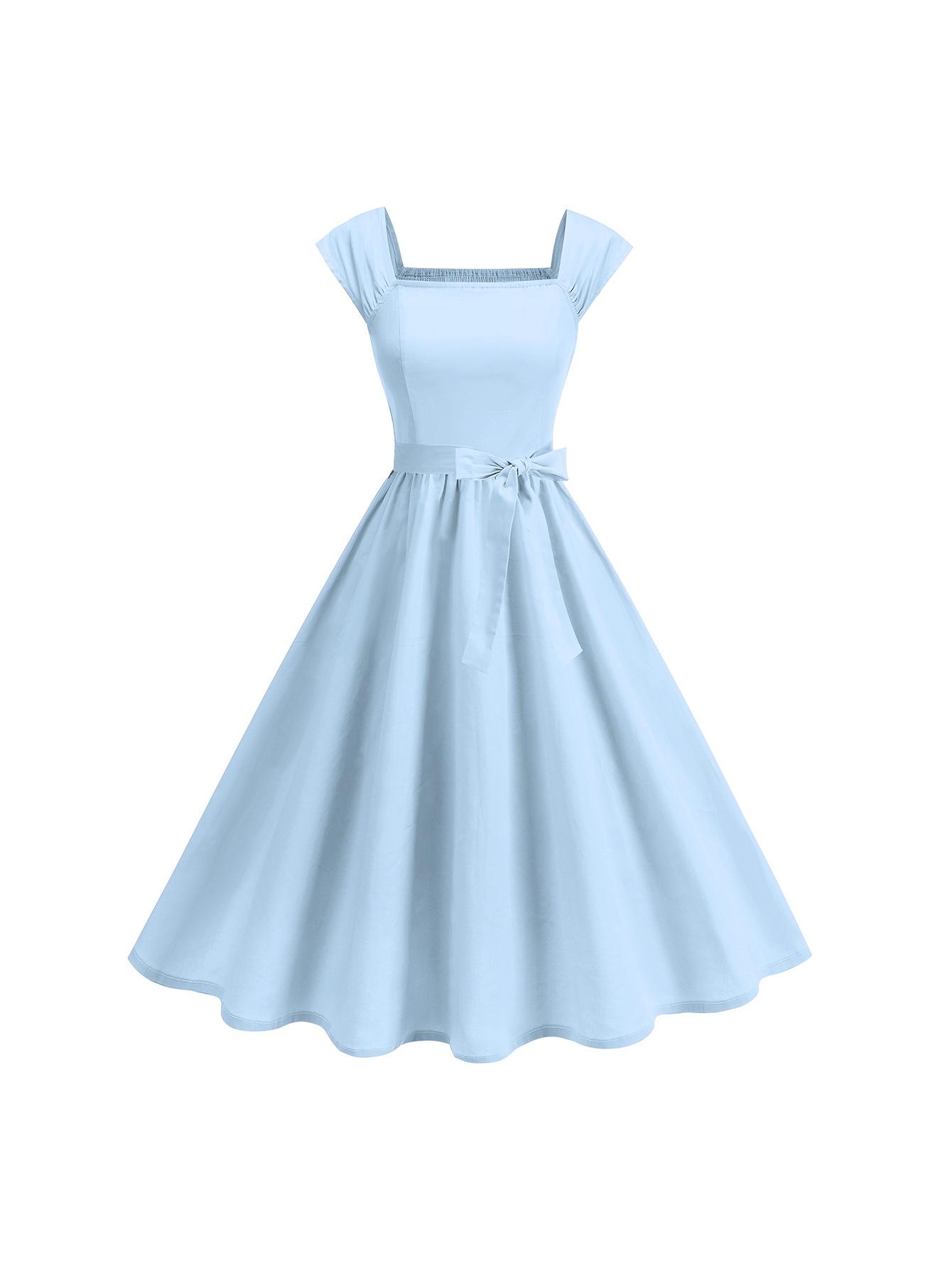 European and American women`s sleeveless dress