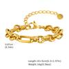 Waterproof Chunky Chain Bracelet for Women,18k Real Gold Plated Paperlicp Link With Circle Cable Chain Wriistband