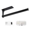 Stainless Steel Kitchen Paper Towel Holder Wall Mount Roll Rack No Drill with Screws & Adhesive Square Black Long