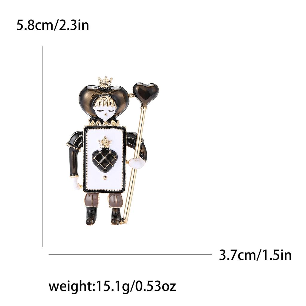 Kreativ Retro Legering Emalj Röd Spader Soldat Brosch Mode Temperament Herr- Och Damkläder Korsage Smyckesnål