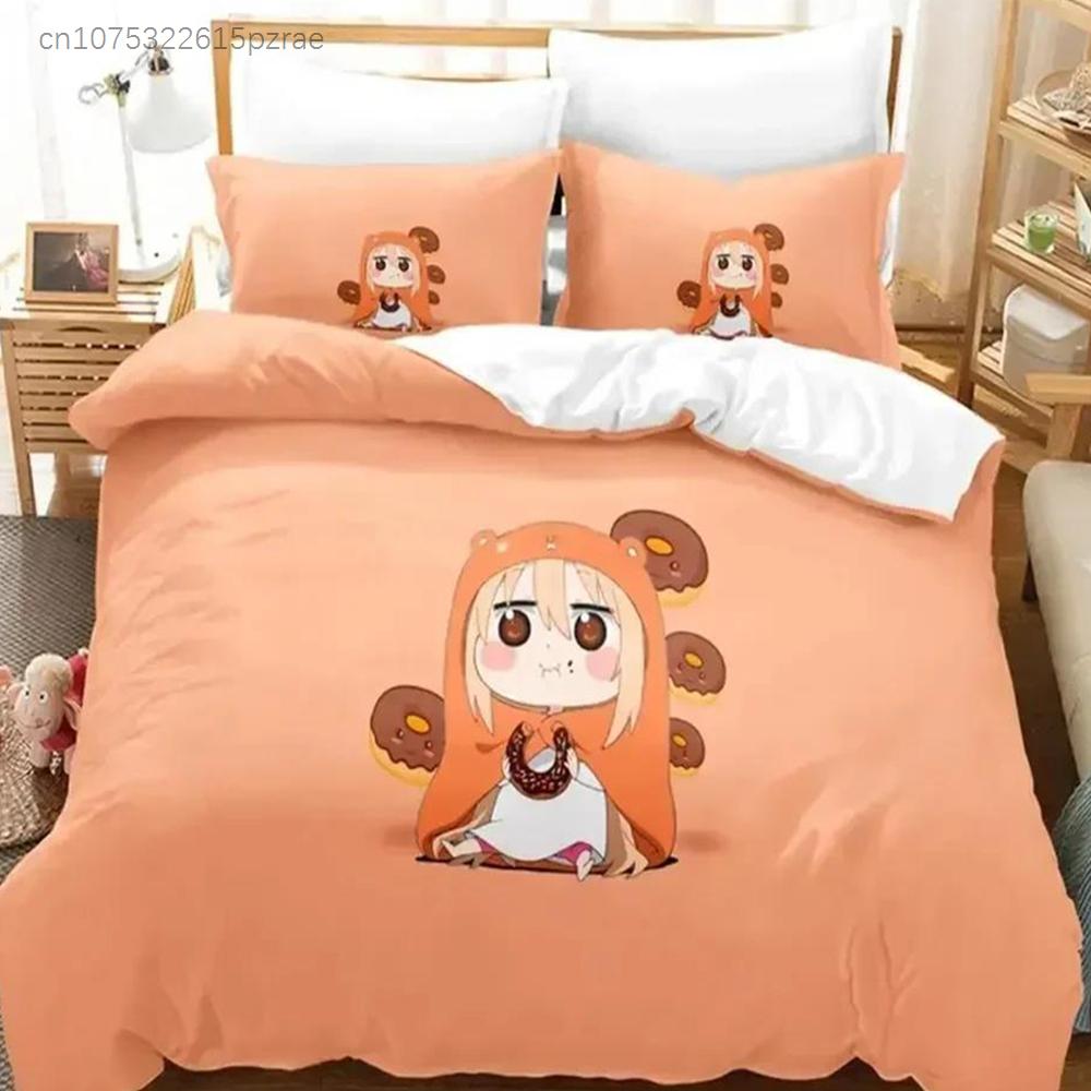 3D Print Anime The Himouto! Umaru-chan Bedding Set Printed With Pillowcase Bed Duvet Cover Soft Queen King Size Bedclothes Home