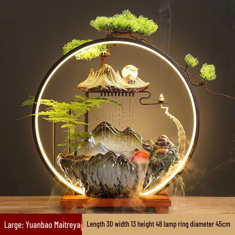 Flowing Water Backflow Incense Fountain & Humidifier - Perfect for Home, Office, or Gift Decoration.