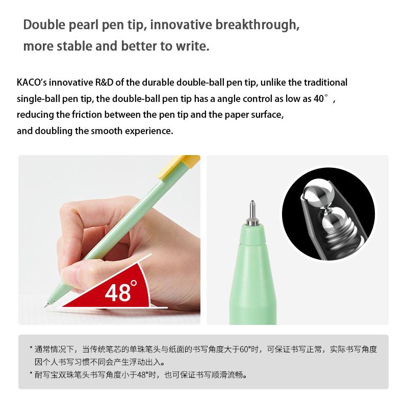 KACO JOY Gel Pen 0.5mm Black Fun Capped Biscuit Stick Style Frosted Body Daily Writing Pens 1600m Large Capacity School Supplies