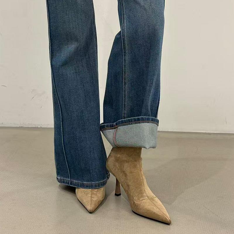 Pointed Short Boots Women's Autumn and Winter 2025 New Women's Boots Thin Heel Boots Short Boots Thin Boots Martin Boots High Heels