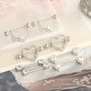 Stainless steel body piercing jewelry set - heart-shaped body piercing jewelry