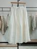 Spring 2026 Korean Style Ruffled A-line Slimming Skirt with Pockets