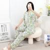 Cotton and silk pajamas women's spring and summer short-sleeved large-size suit spring and autumn thin cartoon printed loungewear