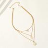 Stars, moons, gemstone pendants, three-layer necklaces, layered with layered temperament, elegant and fashionable commuter stars