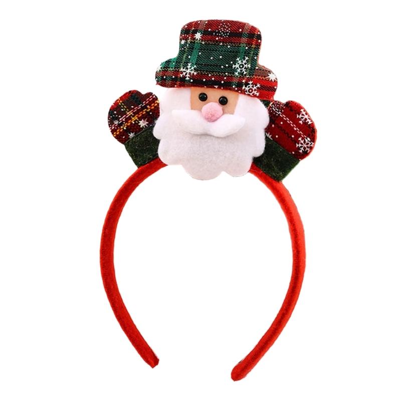 

Light Up Santa Headpiece Soft Cloth Heabwear Fashion Lighted Fabric Headbands for Holidays Festival Celebrations
