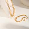 Stainless Steel Plated 18K Gold Interlocking Necklace, Bracelet Nc-2047