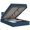 Ottoman Bed with Mattress and Headboard Blue 120 X 200 Cm Fabric
